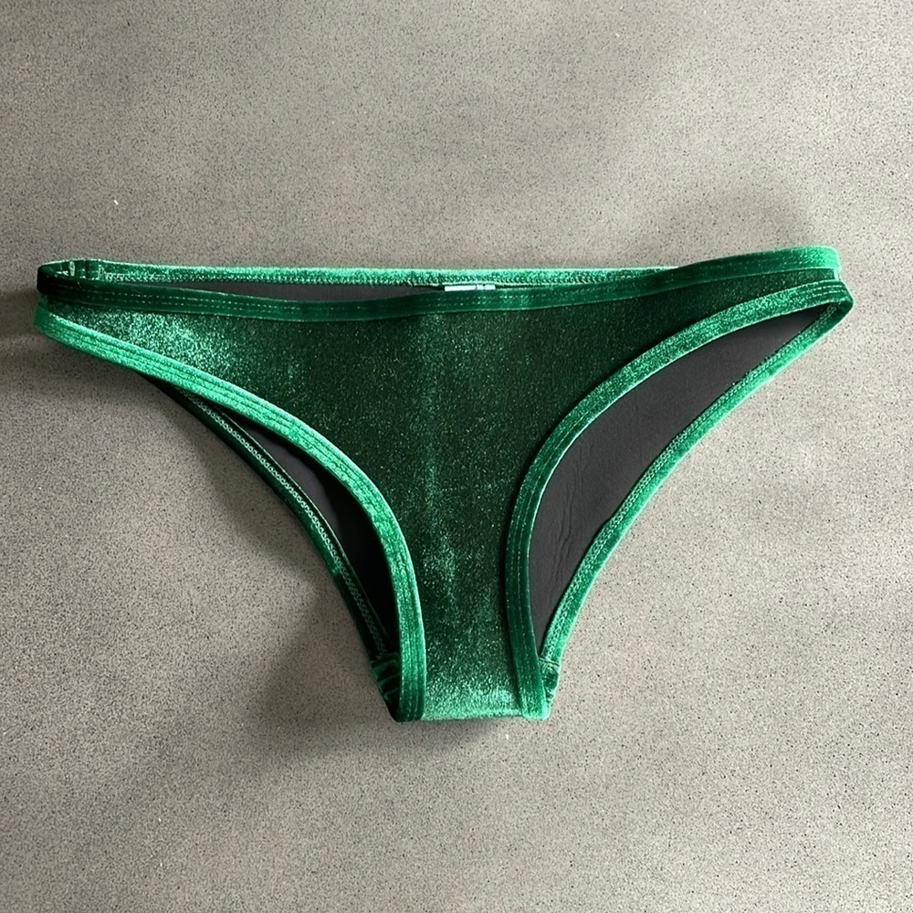 Hoaka swimwear forest velour cheeky bikini bottom